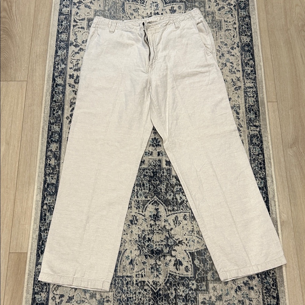 Men's Beige Linen Pants
